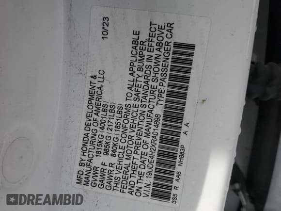 ✅ 2024 Acura Integra • VIN: 19UDE4H2XRA014898 • Lot: 46896805. Wystawiony na Copart z przebiegiem Nie podano. Bezpłatny archiwum sprzedaży aukcyjnych z USA i szczegółowy raport historii pojazdu na DreamBid. Zdjęcie 12.