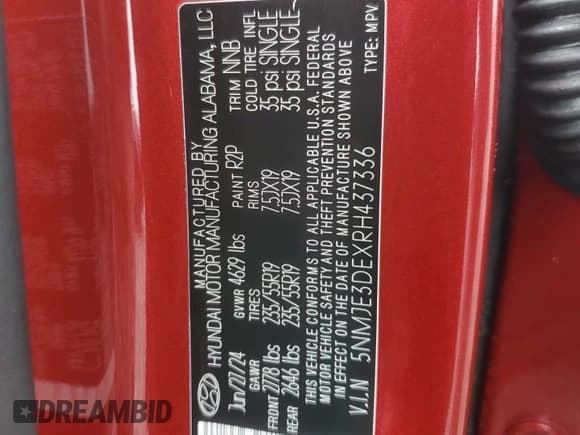 ✅ 2024 Hyundai Tucson Limited • VIN: 5NMJE3DEXRH437336 • Lot: 74209634. Wystawiony na Copart z przebiegiem Nie podano. Bezpłatny archiwum sprzedaży aukcyjnych z USA i szczegółowy raport historii pojazdu na DreamBid. Zdjęcie 14.