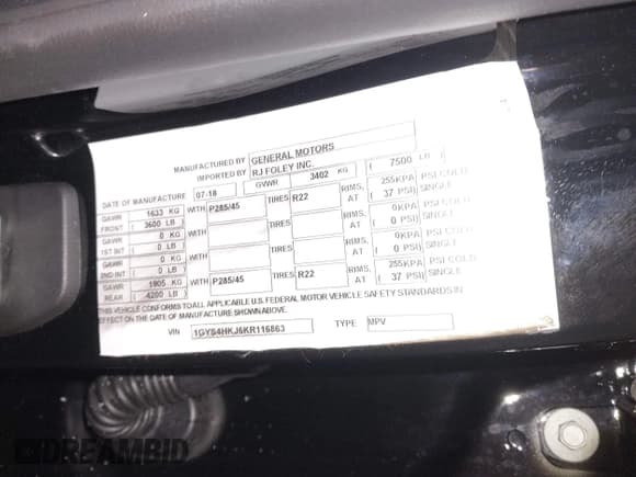 ✅ 2019 Cadillac Escalade ESV Luxury • VIN: 1GYS4HKJ6KR116863 • Lot: 43260750. Wystawiony na IAAI z przebiegiem 52 294 mil. Bezpłatny archiwum sprzedaży aukcyjnych z USA i szczegółowy raport historii pojazdu na DreamBid. Zdjęcie 9.