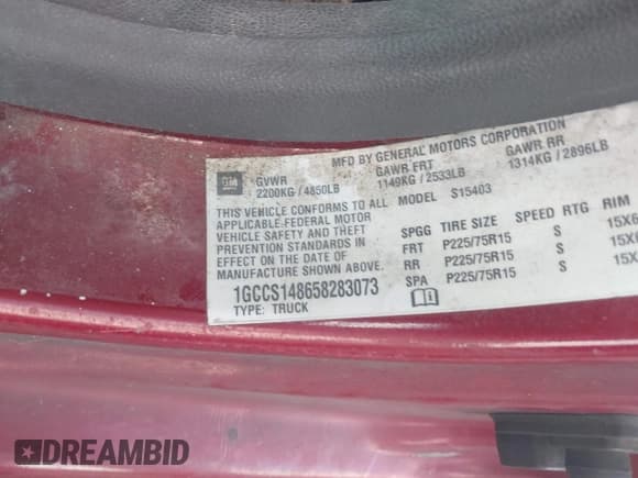 ✅ 2005 Chevrolet Colorado Z85 • VIN: 1GCCS148658283073 • Лот: 43674486. Опубликован ранее на IAAI с пробегом 199 614 миль. Бесплатный доступ к архиву аукционных продаж из США и подробный отчёт об истории автомобиля на DreamBid. Изображение 9.