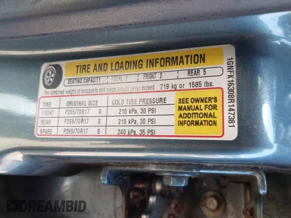 2008 Chevrolet Suburban LTZ z VIN 1GNFK16308R147381, wystawiony jako IAAI lot #43213914 z przebiegiem 255 185 mil mil oraz . Historia ofert i sprzedaży dostępna na DreamBid. Obrazek 9.