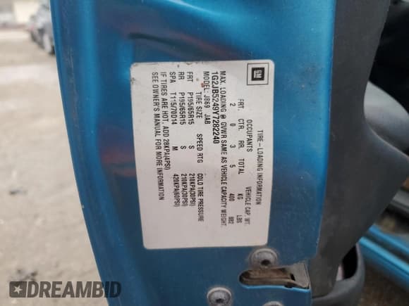 ✅ 2000 Pontiac Sunfire SE • VIN: 1G2JB5249Y7282240 • Lot: 81605804. Listed on Copart with 149,866 mi. Free auction sales archive from the USA and detailed vehicle history report at DreamBid. Image 13.