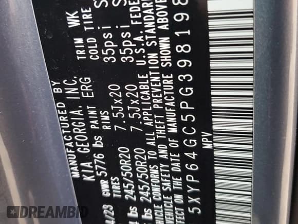 ✅ 2023 Kia Telluride S • VIN: 5XYP64GC5PG398198 • Lot: 91457965. Listed on Copart with 24,463 mi. Free auction sales archive from the USA and detailed vehicle history report at DreamBid. Image 13.