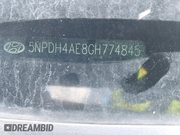 ✅ 2016 Hyundai Elantra SE • VIN: 5NPDH4AE8GH774845 • Lot: 42849543. Listed on IAAI with 122,622 mi. Free auction sales archive from the USA and detailed vehicle history report at DreamBid. Image 9.