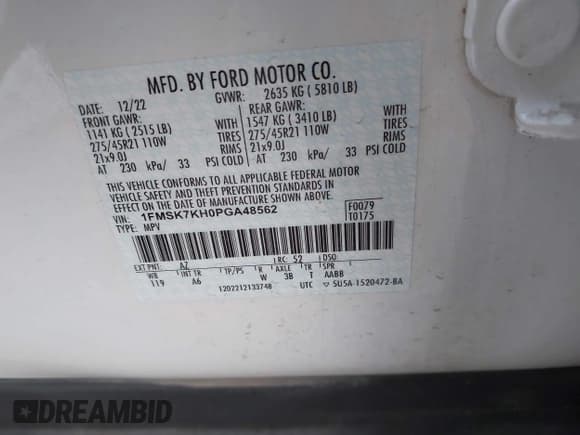 ✅ 2023 Ford Explorer ST-Line • VIN: 1FMSK7KH0PGA48562 • Lot: 40530822. Wystawiony na IAAI z przebiegiem 30 962 mil. Bezpłatny archiwum sprzedaży aukcyjnych z USA i szczegółowy raport historii pojazdu na DreamBid. Zdjęcie 9.