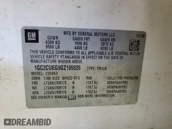 ✅ 2016 Chevrolet Silverado 2500HD Work Truck • VIN: 1GC2CUEG9GZ195826 • Lot: 65364905. Wystawiony na Copart z przebiegiem 256 221 mil. Bezpłatny archiwum sprzedaży aukcyjnych z USA i szczegółowy raport historii pojazdu na DreamBid. Zdjęcie 12.
