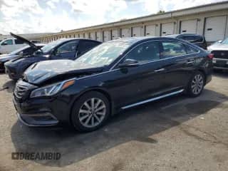 ✅ 2016 Hyundai Sonata Sport • VIN: 5NPE34AF2GH285191 • Лот: 64955925. Опубликован ранее на Copart с пробегом 135 141 миль. Бесплатный доступ к архиву аукционных продаж из США и подробный отчёт об истории автомобиля на DreamBid. Изображение 1.