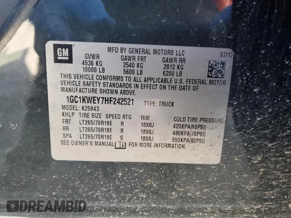 ✅ 2017 Chevrolet Silverado 1500 • VIN: 100000000016199W1 • Лот: 47011105. Опубликован ранее на Copart с пробегом 128 779 миль. Бесплатный доступ к архиву аукционных продаж из США и подробный отчёт об истории автомобиля на DreamBid. Изображение 15.