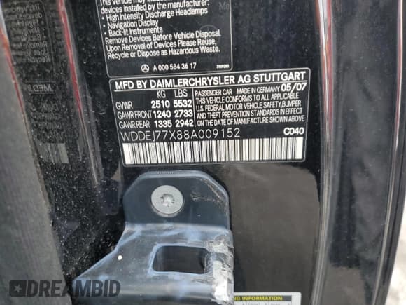 ✅ 2008 Mercedes-Benz CL 63 AMG • VIN: WDDEJ77X88A009152 • Lot: 86897344. Wystawiony na Copart z przebiegiem 77 777 mil. Bezpłatny archiwum sprzedaży aukcyjnych z USA i szczegółowy raport historii pojazdu na DreamBid. Zdjęcie 12.