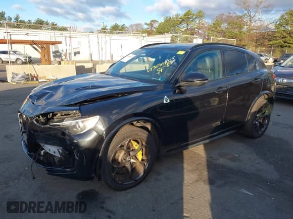 ✅ 2019 Alfa Romeo Stelvio Quadrifoglio • VIN: ZASPAKEV5K7C31814 • Lot: 43696929. Listed on IAAI with 66,316 mi. Free auction sales archive from the USA and detailed vehicle history report at DreamBid. Image 2.