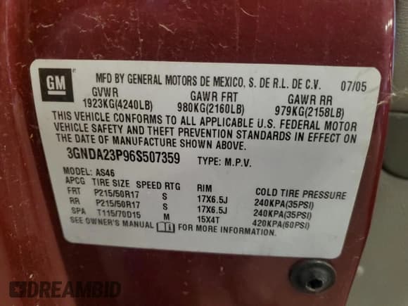 ✅ 2006 Chevrolet HHR LT • VIN: 3GNDA23P96S507359 • Lot: 54782045. Listed on Copart with 68,367 mi. Free auction sales archive from the USA and detailed vehicle history report at DreamBid. Image 12.