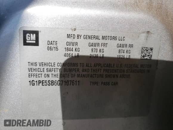 2016 Chevrolet Cruze LT z VIN 1G1PE5SB6G7107611, wystawiony jako Copart lot #63794892 z przebiegiem 115 070 mil mil oraz . Historia ofert i sprzedaży dostępna na DreamBid. Obrazek 10.