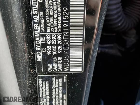 2015 Mercedes-Benz CLA 250 с VIN WDDSJ4EB8FN191529, выставлен на аукционе Copart как лот 87009705 с пробегом 180 813 миль миль и Списание • Salvage title. История ставок и продаж доступна на DreamBid. Изображение 12.