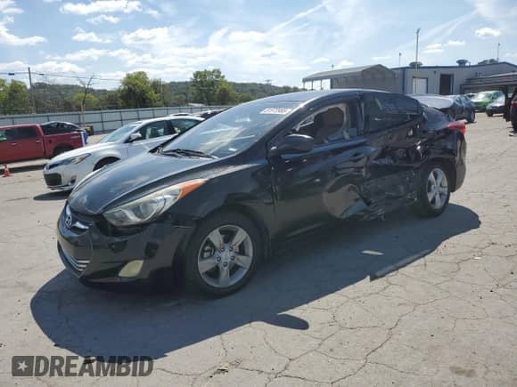 2013 Hyundai Elantra GLS with VIN KMHDH4AE7DU908452, listed as a Copart auction lot 81573985 with 134,886 mi miles and Salvage title. Bid and sale history available at DreamBid. Image 1.