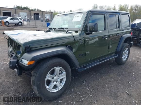 ✅ 2022 Jeep Wrangler Unlimited Sport S • VIN: 1C4HJXDG4NW176957 • Lot: 42143113. Listed on IAAI with 48,546 mi. Free auction sales archive from the USA and detailed vehicle history report at DreamBid. Image 2.
