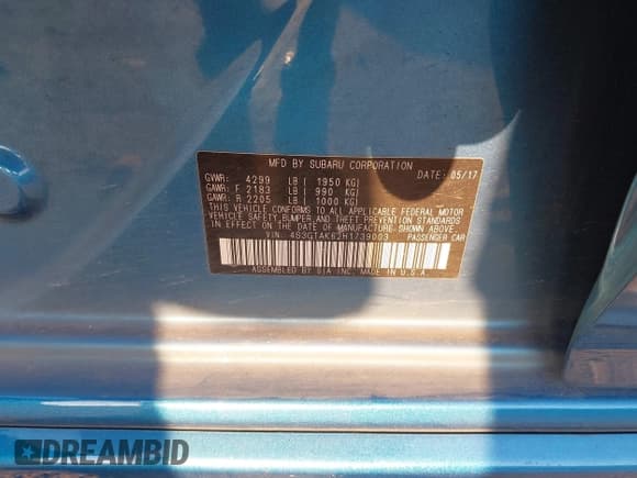 ✅ 2017 Subaru Impreza Special Sports • VIN: 4S3GTAK62H1739003 • Lot: 43216898. Wystawiony na IAAI z przebiegiem 127 518 mil. Bezpłatny archiwum sprzedaży aukcyjnych z USA i szczegółowy raport historii pojazdu na DreamBid. Zdjęcie 9.