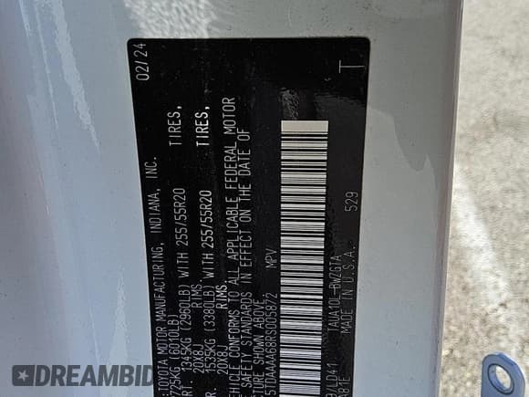 ✅ 2024 Lexus TX 350 • VIN: 5TDAAAA68RS005872 • Lot: 47518135. Listed on Copart with 12,359 mi. Free auction sales archive from the USA and detailed vehicle history report at DreamBid. Image 13.