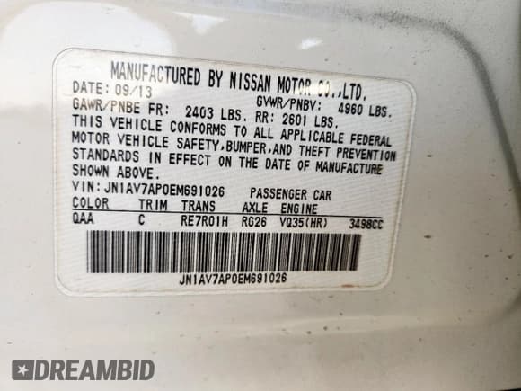 ✅ 2014 Infiniti Q50 Hybrid Premium • VIN: JN1AV7AP0EM691026 • Лот: 86131475. Опубликован ранее на Copart с пробегом 105 992 миль. Бесплатный доступ к архиву аукционных продаж из США и подробный отчёт об истории автомобиля на DreamBid. Изображение 12.