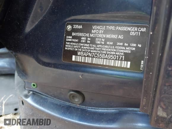 ✅ 2011 BMW 3 Series 335d • VIN: WBAPN7C55BA950171 • Lot: 43658182. Wystawiony na IAAI z przebiegiem Nie podano. Bezpłatny archiwum sprzedaży aukcyjnych z USA i szczegółowy raport historii pojazdu na DreamBid. Zdjęcie 9.