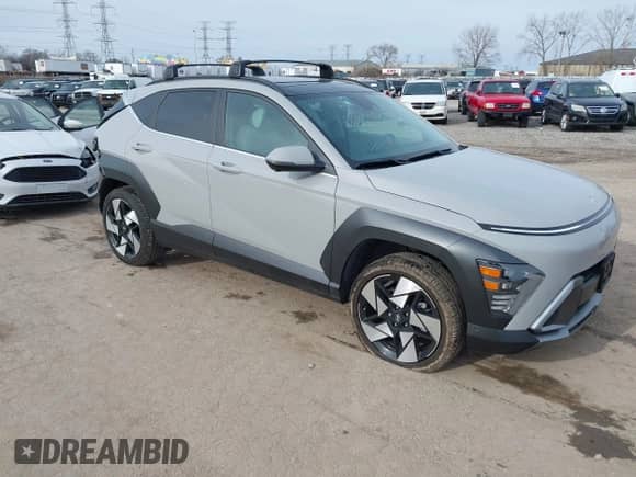 2024 Hyundai Kona Limited with VIN KM8HECA31RU136508, listed as a IAAI auction lot 41217965 with 7,928 mi miles and . Bid and sale history available at DreamBid. Image 1.