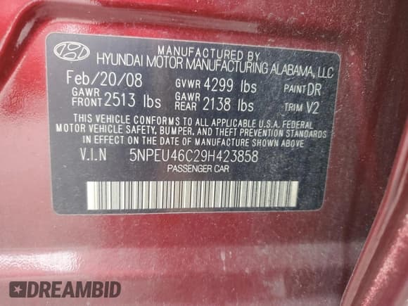 ✅ 2009 Hyundai Sonata Limited • VIN: 5NPEU46C29H423858 • Лот: 82966034. Опубликован ранее на Copart с пробегом 123 408 миль. Бесплатный доступ к архиву аукционных продаж из США и подробный отчёт об истории автомобиля на DreamBid. Изображение 15.