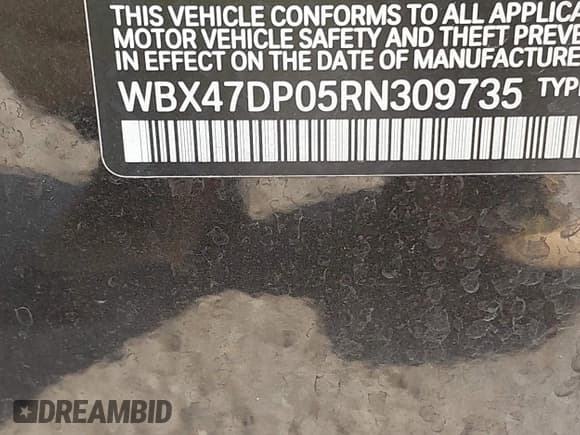 ✅ 2024 BMW X3 sDrive30i • VIN: WBX47DP05RN309735 • Lot: 43176840. Listed on IAAI with 10,302 mi. Free auction sales archive from the USA and detailed vehicle history report at DreamBid. Image 9.