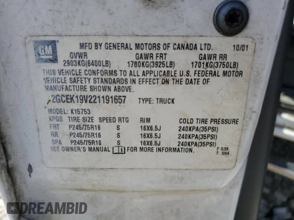 ✅ 2002 Chevrolet Silverado 1500 • VIN: 2GCEK19V221191657 • Lot: 69703294. Wystawiony na Copart z przebiegiem 316 708 mil mil. Skorzystaj z bezpłatnego archiwum sprzedaży aukcyjnych z USA i zobacz szczegółowy raport historii pojazdu na DreamBid. Zdjęcie 12.