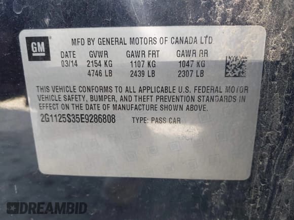 ✅ 2014 Chevrolet Impala LT • VIN: 2G1125S35E9286808 • Лот: 43531496. Опубликован ранее на IAAI с пробегом 212 790 миль. Бесплатный доступ к архиву аукционных продаж из США и подробный отчёт об истории автомобиля на DreamBid. Изображение 9.