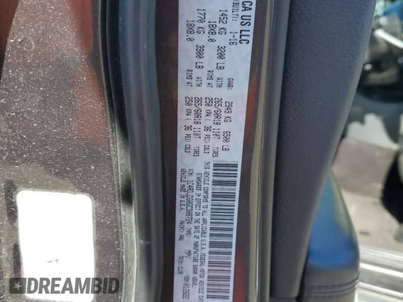 2016 Dodge Durango Limited z VIN 1C4RDJDG0GC308724, wystawiony jako Copart lot #82161005 z przebiegiem 103 547 mil mil oraz Szkoda całkowita • Salvage title. Historia ofert i sprzedaży dostępna na DreamBid. Obrazek 13.