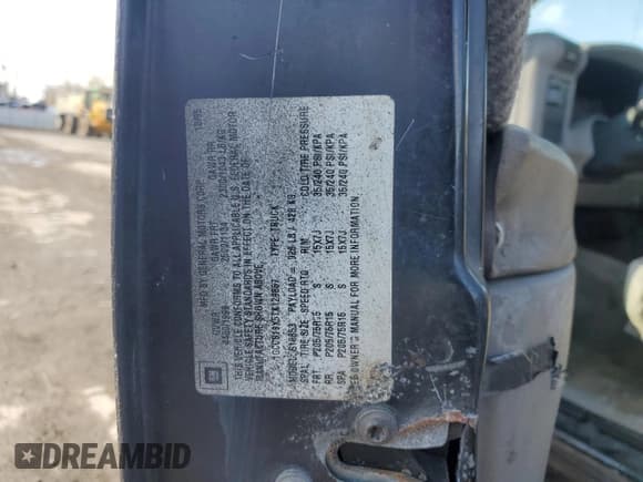 ✅ 1996 Chevrolet S-10 LS • VIN: 1GCCS19X5TK129857 • Лот: 52184725. Опубликован ранее на Copart с пробегом 314 015 миль. Бесплатный доступ к архиву аукционных продаж из США и подробный отчёт об истории автомобиля на DreamBid. Изображение 12.