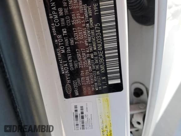 ✅ 2022 Hyundai Tucson Preferred • VIN: KM8JBCAE4NU033475 • Lot: 72278164. Wystawiony na Copart z przebiegiem 41 078 mil. Bezpłatny archiwum sprzedaży aukcyjnych z USA i szczegółowy raport historii pojazdu na DreamBid. Zdjęcie 14.