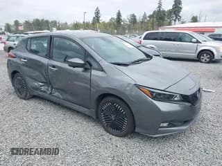 ✅ 2025 Nissan LEAF SV Plus • VIN: 1N4CZ1CV9SC550692 • Lot: 43216116. Listed on IAAI with 13,808 mi. Free auction sales archive from the USA and detailed vehicle history report at DreamBid. Image 1.