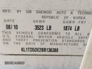 ✅ 2011 Chevrolet Aveo 1LT • VIN: KL1TD5DE2BB136388 • Lot: 41584708. Wystawiony na IAAI z przebiegiem 114 694 mil. Bezpłatny archiwum sprzedaży aukcyjnych z USA i szczegółowy raport historii pojazdu na DreamBid. Zdjęcie 9.