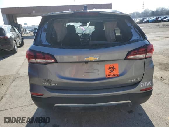 2024 Chevrolet Equinox LT with VIN 3GNAXTEG3RL332559, listed as a Copart auction lot 49460135 with Not provided miles and Salvage title. Bid and sale history available at DreamBid. Image 6.