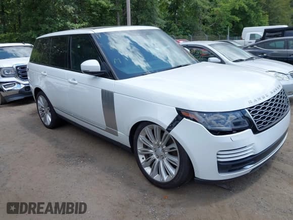 ✅ 2018 Land Rover Range Rover • VIN: SALGS2RE5JA515499 • Lot: 42963383. Listed on IAAI with 50,204 mi. Free auction sales archive from the USA and detailed vehicle history report at DreamBid. Image 1.