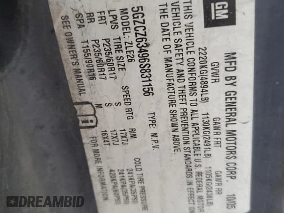 ✅ 2006 Saturn VUE • VIN: 5GZCZ63496S831156 • Lot: 54023815. Wystawiony na Copart z przebiegiem 258 203 mil. Bezpłatny archiwum sprzedaży aukcyjnych z USA i szczegółowy raport historii pojazdu na DreamBid. Zdjęcie 14.