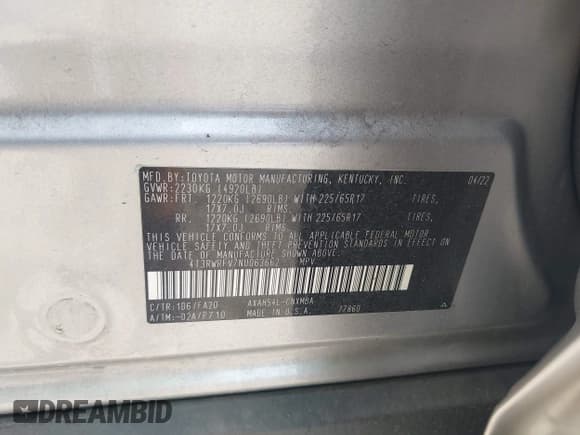 ✅ 2022 Toyota RAV4 Hybrid XLE • VIN: 4T3RWRFV7NU063662 • Лот: 43068780. Опубликован ранее на IAAI с пробегом 58 238 миль. Бесплатный доступ к архиву аукционных продаж из США и подробный отчёт об истории автомобиля на DreamBid. Изображение 9.