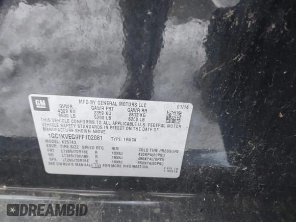 ✅ 2015 Chevrolet Silverado 2500HD LT • VIN: 1GC1KVEG9FF102081 • Лот: 43846233. Опубликован ранее на IAAI с пробегом 117 900 миль. Бесплатный доступ к архиву аукционных продаж из США и подробный отчёт об истории автомобиля на DreamBid. Изображение 9.