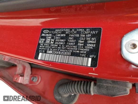 2020 Hyundai Kona SEL z VIN KM8K22AA9LU526593, wystawiony jako Copart lot #46575263 z przebiegiem 47 903 mil mil oraz . Historia ofert i sprzedaży dostępna na DreamBid. Obrazek 12.