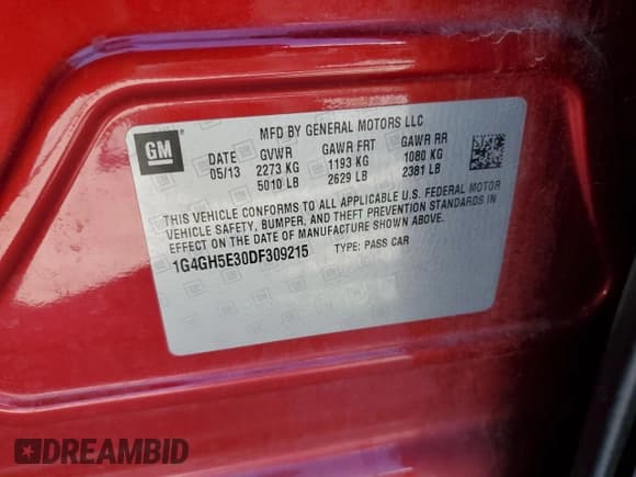 ✅ 2013 Buick LaCrosse Premium 2 • VIN: 1G4GH5E30DF309215 • Lot: 82318565. Listed on Copart with 156,548 mi. Free auction sales archive from the USA and detailed vehicle history report at DreamBid. Image 13.