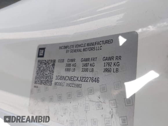 ✅ 2018 Chevrolet Silverado 1500 • VIN: 1GBNCNECXJZ227646 • Лот: 42517665. Опубликован ранее на IAAI с пробегом 216 909 миль. Бесплатный доступ к архиву аукционных продаж из США и подробный отчёт об истории автомобиля на DreamBid. Изображение 9.