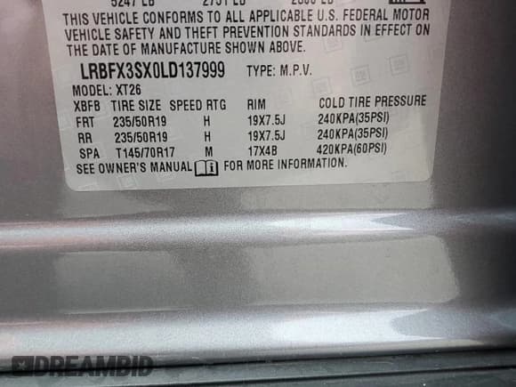 ✅ 2020 Buick Envision Premium • VIN: LRBFX3SX0LD137999 • Лот: 70746225. Опубликован ранее на Copart с пробегом 56 953 миль. Бесплатный доступ к архиву аукционных продаж из США и подробный отчёт об истории автомобиля на DreamBid. Изображение 14.