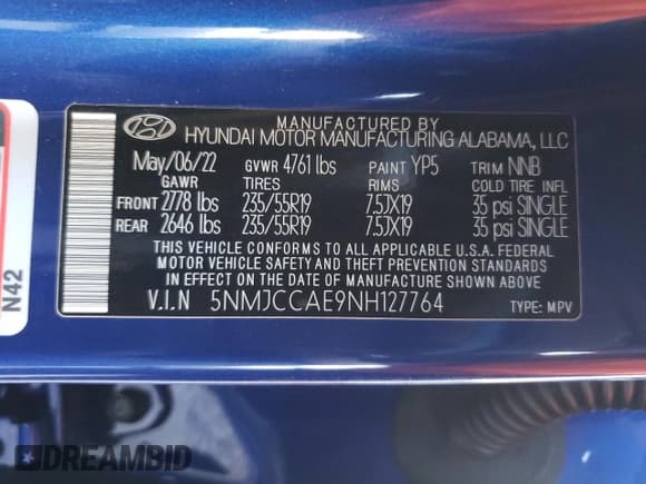 ✅ 2022 Hyundai Tucson SEL • VIN: 5NMJCCAE9NH127764 • Lot: 68797442. Wystawiony na Copart z przebiegiem 6 739 mil. Bezpłatny archiwum sprzedaży aukcyjnych z USA i szczegółowy raport historii pojazdu na DreamBid. Zdjęcie 13.