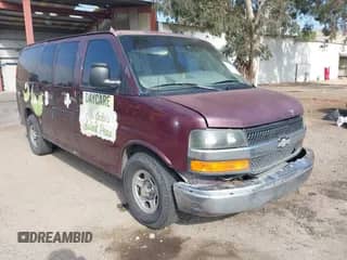 2005 Chevrolet Express Passenger with VIN 1GNFG15T051145577, listed as a IAAI auction lot 43379852 with 220,437 mi miles and . Bid and sale history available at DreamBid. Image 1.