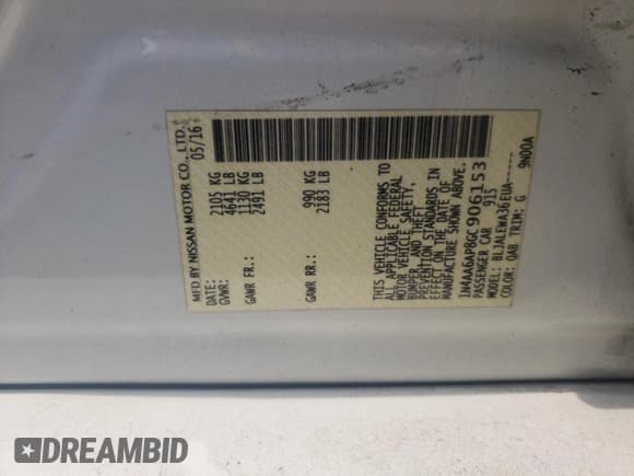 ✅ 2016 Nissan Maxima SL • VIN: 1N4AA6AP8GC906153 • Лот: 59741555. Опубликован ранее на Copart с пробегом Не указан. Бесплатный доступ к архиву аукционных продаж из США и подробный отчёт об истории автомобиля на DreamBid. Изображение 13.