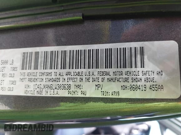 ✅ 2020 Jeep Wrangler Sport S • VIN: 1C4GJXAN6LW303638 • Lot: 42332473. Listed on IAAI with 42,854 mi. Free auction sales archive from the USA and detailed vehicle history report at DreamBid. Image 9.