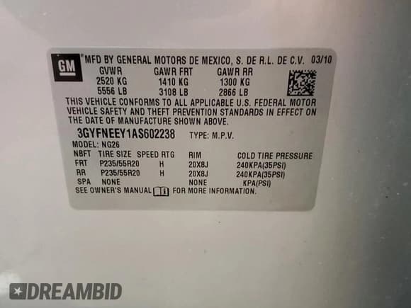 ✅ 2010 Cadillac SRX Performance Collection • VIN: 3GYFNEEY1AS602238 • Lot: 52157725. Listed on Copart with 199,433 mi. Free auction sales archive from the USA and detailed vehicle history report at DreamBid. Image 13.