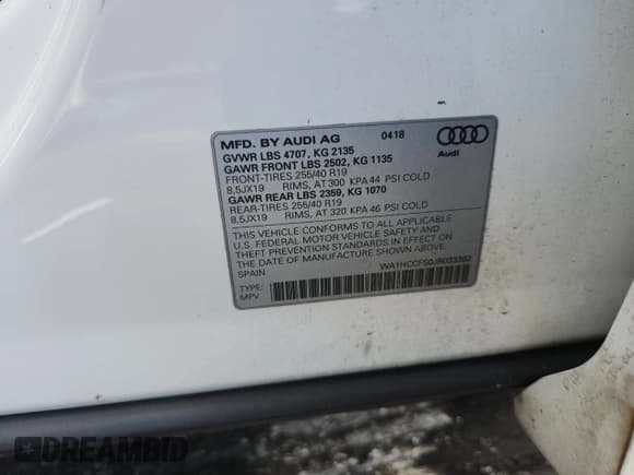 ✅ 2018 Audi Q3 Premium Plus • VIN: WA1HCCFS0JR033382 • Lot: 65125085. Wystawiony na Copart z przebiegiem 35 314 mil. Bezpłatny archiwum sprzedaży aukcyjnych z USA i szczegółowy raport historii pojazdu na DreamBid. Zdjęcie 12.