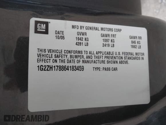 ✅ 2006 Pontiac G6 • VIN: 1G2ZH178864183459 • Lot: 43061226. Listed on IAAI with 151,578 mi. Free auction sales archive from the USA and detailed vehicle history report at DreamBid. Image 9.