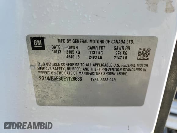 ✅ 2014 Chevrolet Impala LT • VIN: 2G1WB5E30E1128683 • Лот: 76020914. Опубликован ранее на Copart с пробегом 153 432 миль. Бесплатный доступ к архиву аукционных продаж из США и подробный отчёт об истории автомобиля на DreamBid. Изображение 12.